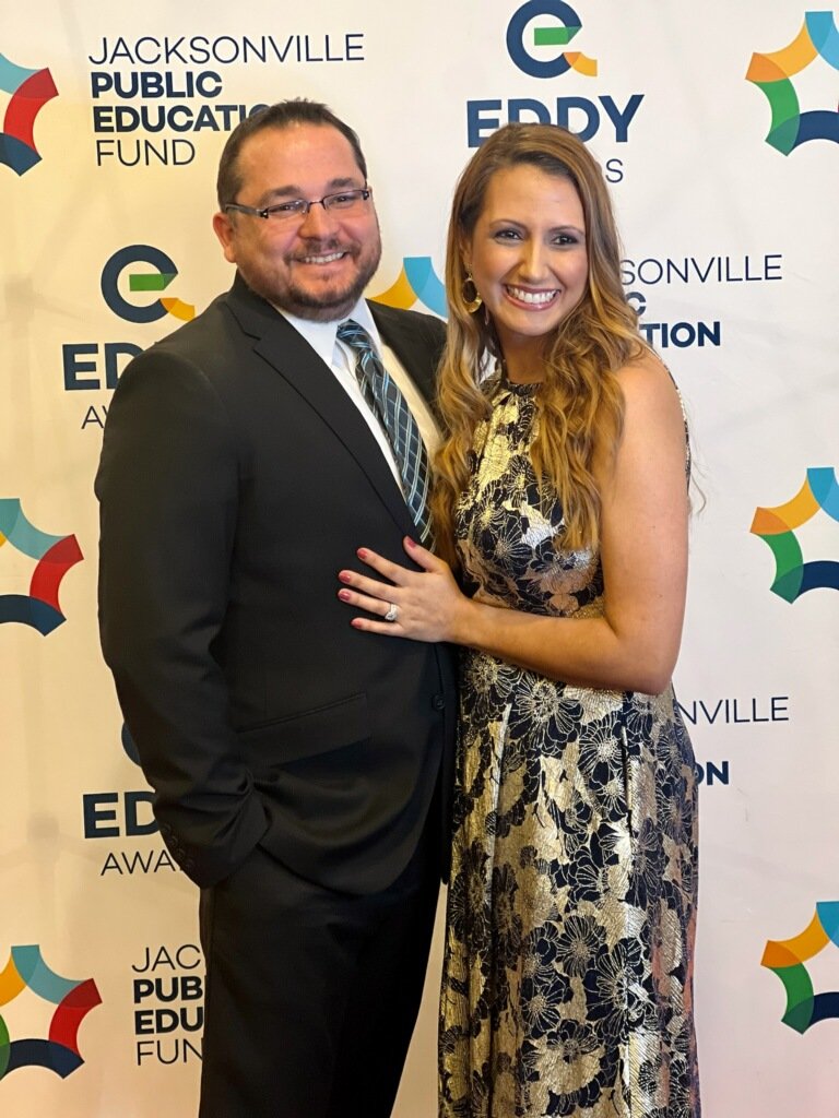 While we congratulate Mrs. Julia Mayeshiba, this year's Duval County Public Schools Teacher of the Year, we are still so proud of our very own finalist, Mrs. Ashley Watkins (pictured with husband). She's still number one in our book! 
<a href="/DuvalSchools/">DCPS</a>