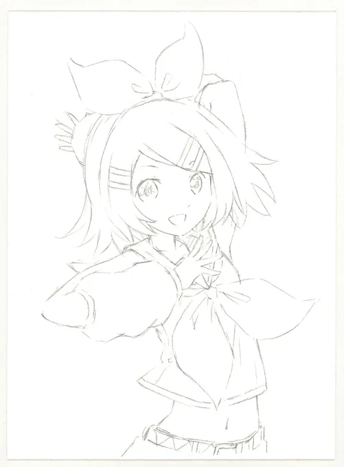元気なリンちゃん描いてます。塗りはのんびり仕上げます 