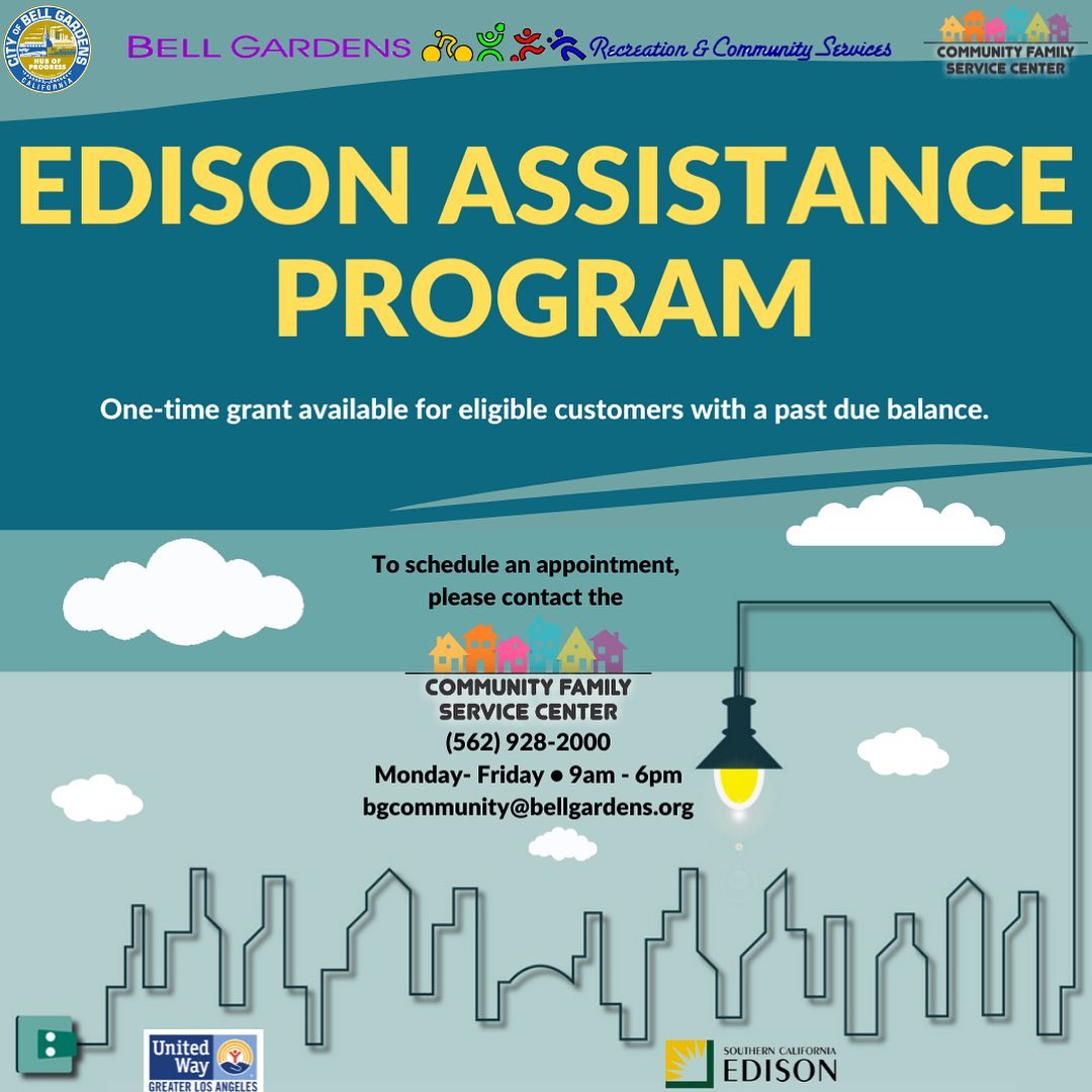LACo_DPSS's tweet image. The Community Family Service Center has partnered with United Way to provide one-time electricity bill grants of up to $200 every twelve months. Contact the Community Family Service Center for details at (562) 928-2000.

#bellgardens #community #cfsc #SCE #utilities @CountyofLA