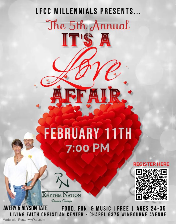lfccmillennials's tweet photo. LFCC MILLENNIALS‼️

You still have time to register and attend‼️

JOIN US‼️

The 5th Annual “It’s a Love Affair” event is taking place Saturday, February 11th @7:00 pm! This is a free event for millennials ages 24-35 so plan to be in attendance. 

REGISTER
https://t.co/wiJ5pulmqV https://t.co/Ptr0KfOWQY
