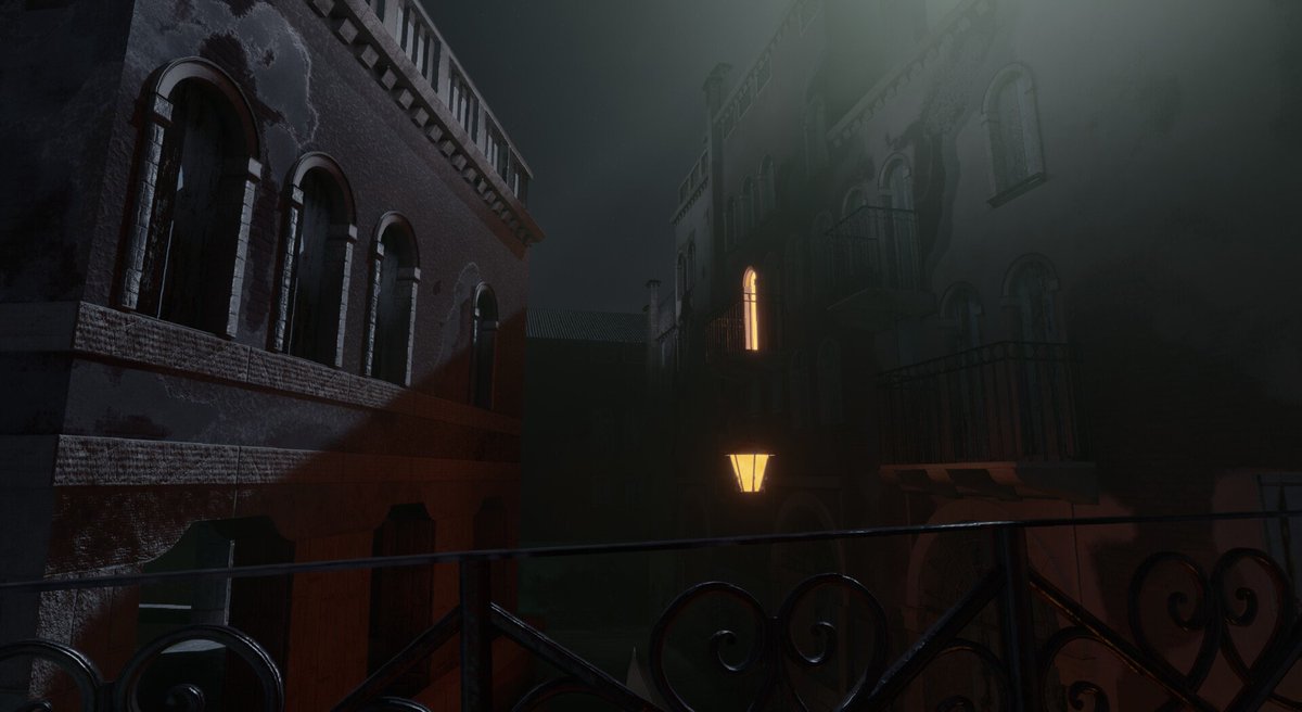 After a bit of feedback, fixed up this scene to actually be visible from a phone. Looking real good after that gotta say! #gamedev #unreal #environmentart #Venice