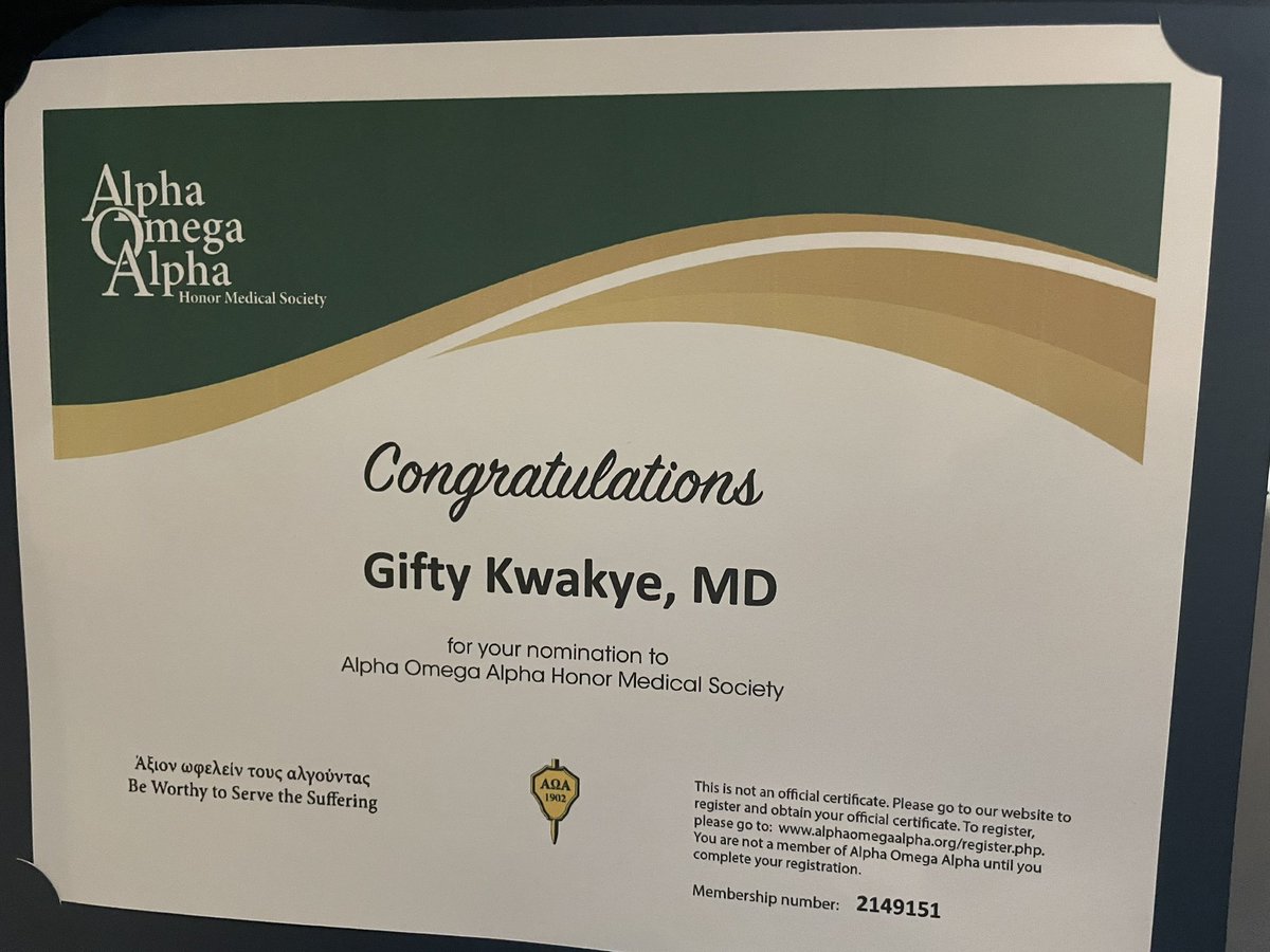 Congratulations to the wonderful @Gifty_Kwakye_MD for her induction into the Michigan chapter of the AoA