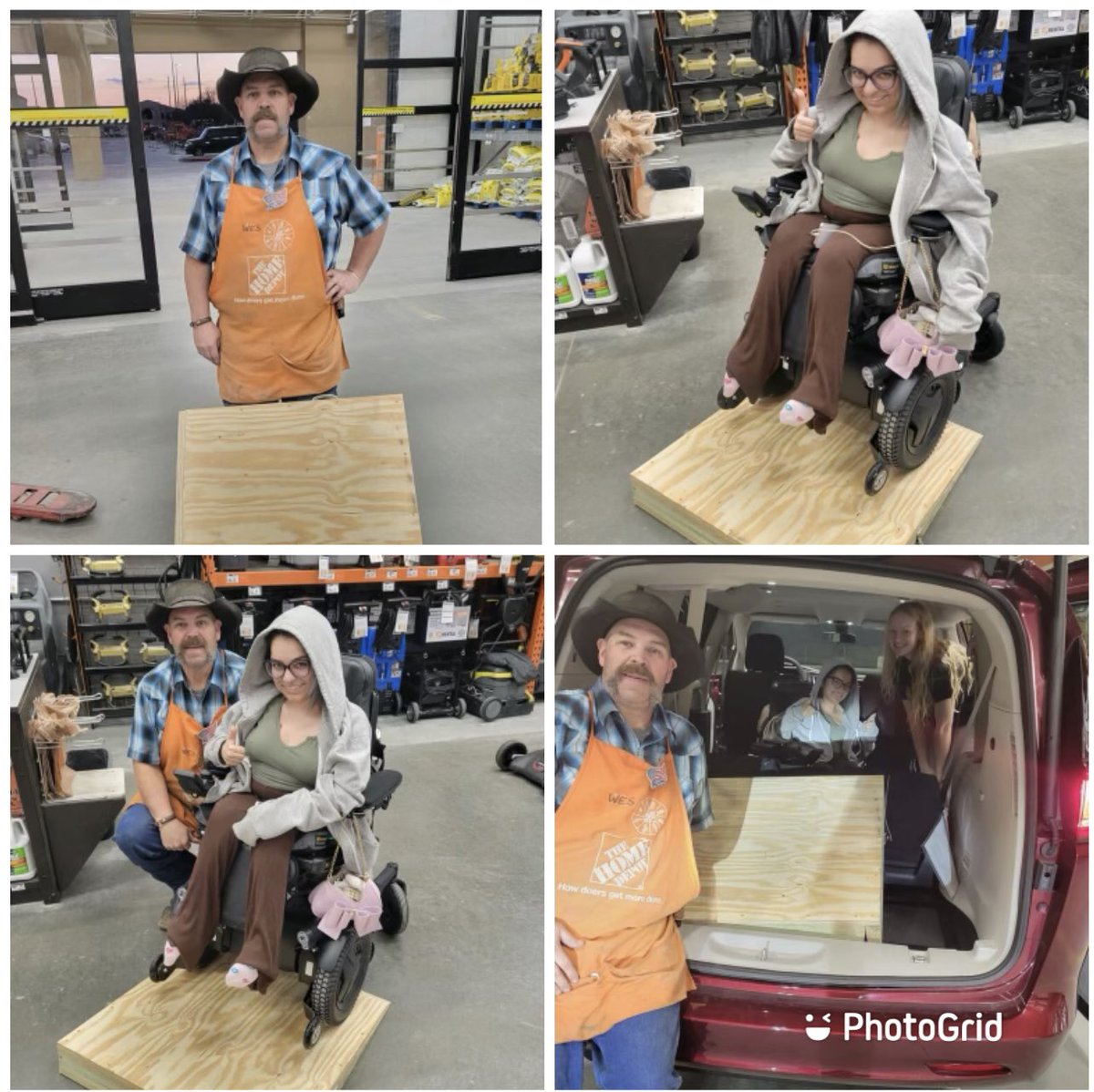 THD2389's tweet photo. Tool Rental Tech Wes being a Home Depot superstar! Wes made a wheelchair ramp for a customer in need. This is what Home Depot is all about! #thehomedepot #thd #d260 @Ade_THD @THDLuisC @Penguins5968 https://t.co/YsBsOiEUQP