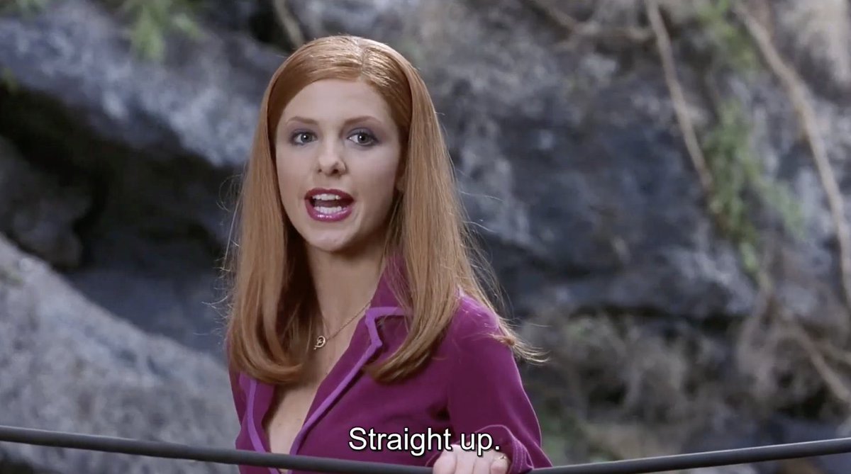 slayerfestx98's tweet photo. The way Sarah Michelle Gellar as Daphne in the Scooby Doo movies is one of the best casting choices in a live action adaptation of any cartoon ever - but making Daphne a Buffy level fighter? True genius! https://t.co/aOJpA7A025