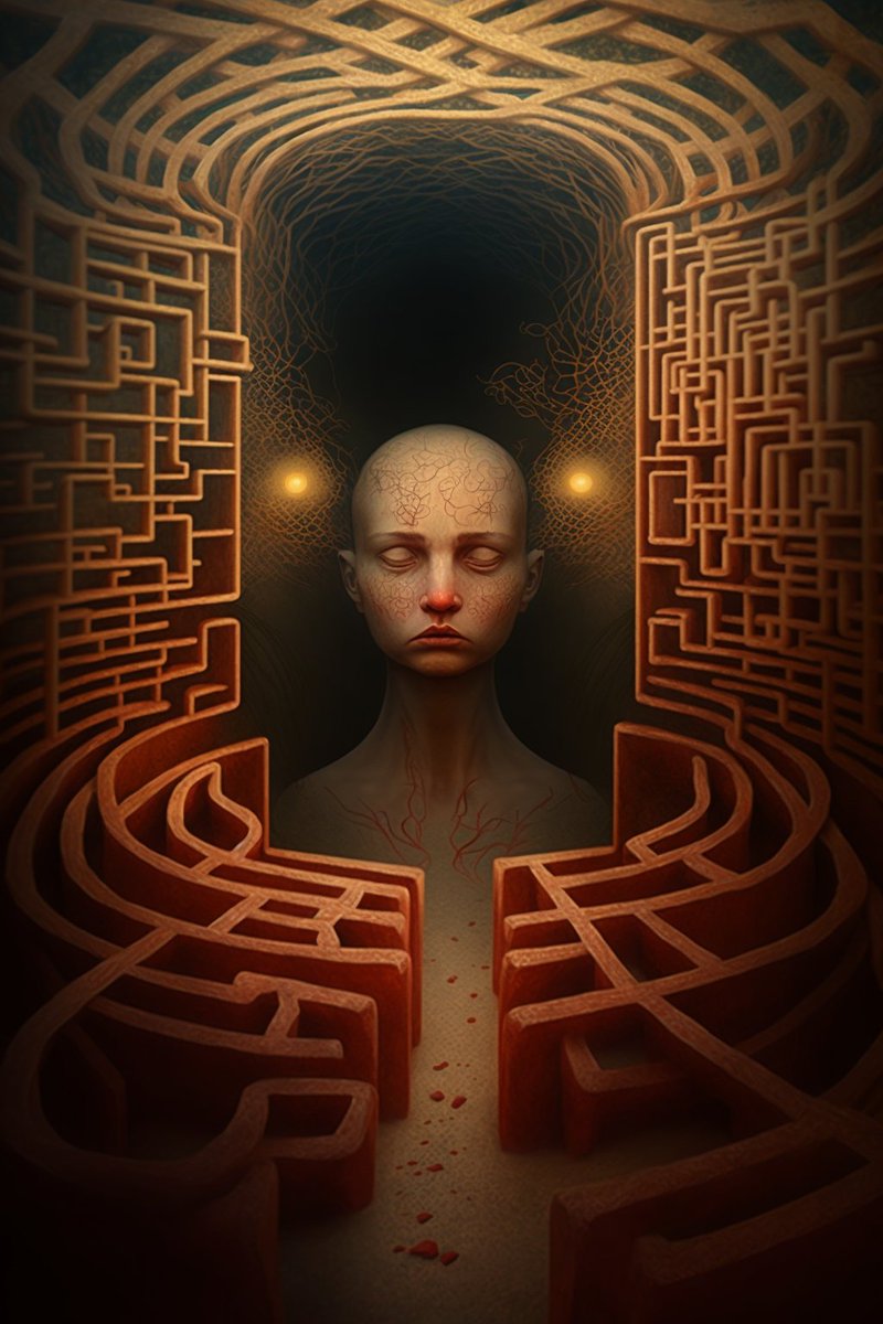Sometimes we forget ourselves, on purpose or on accident. We bury things deep inside, at the end of a confusing maze.

We protect, we deflect, we project. Sometimes though if we never expose our inner selves to the light, no one can truly know us.

#AIart #maze #aiartcommunity
