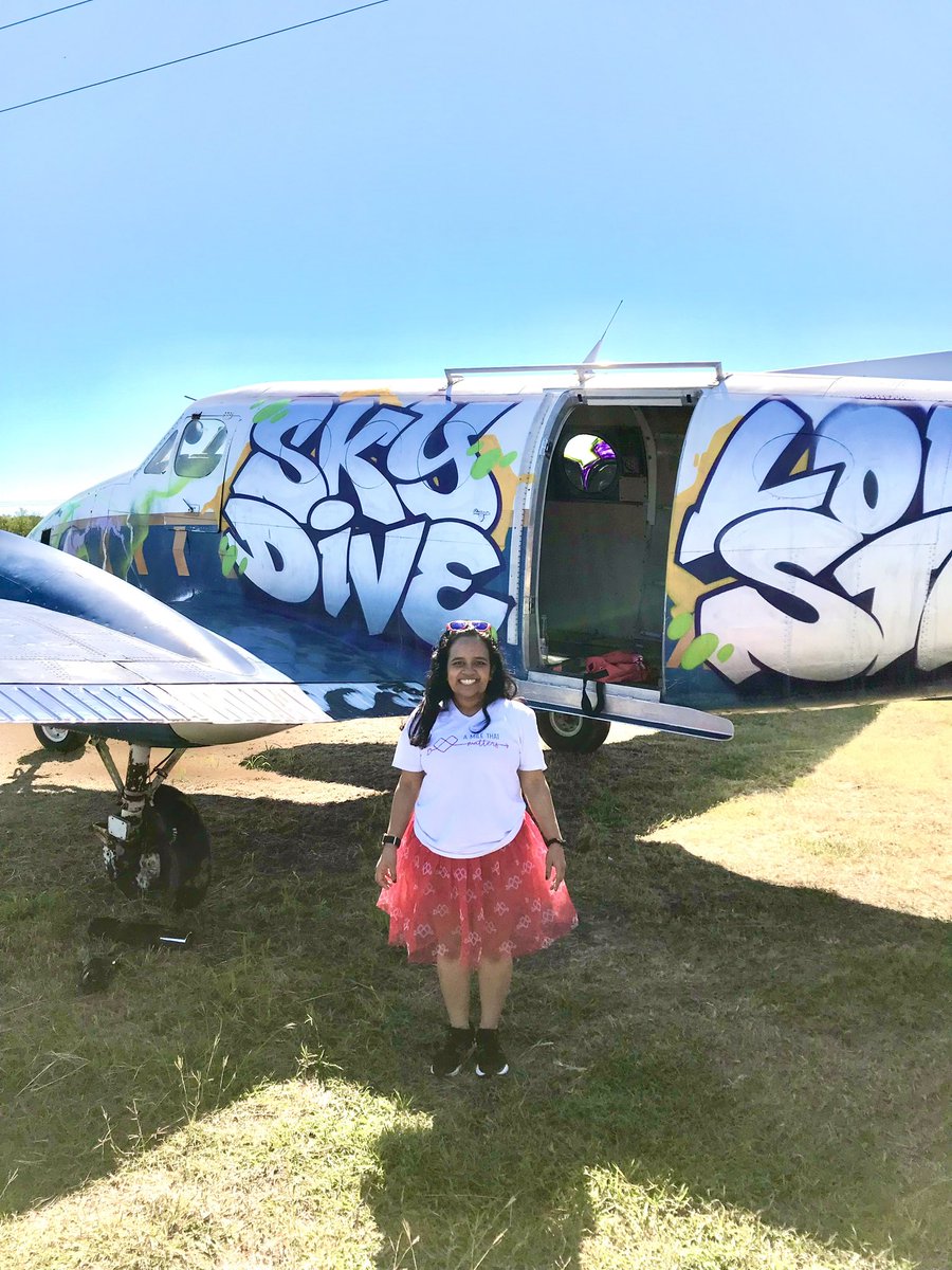 meerapriya's tweet photo. We do wild things for the things and causes we love. Throwback to when I skydived for the @CupidsUndieATX and @ChildrensTumor! I’m trying to raise $5,000 this year! https://t.co/jtNKnd7OUY https://t.co/aWqw9dqjv3