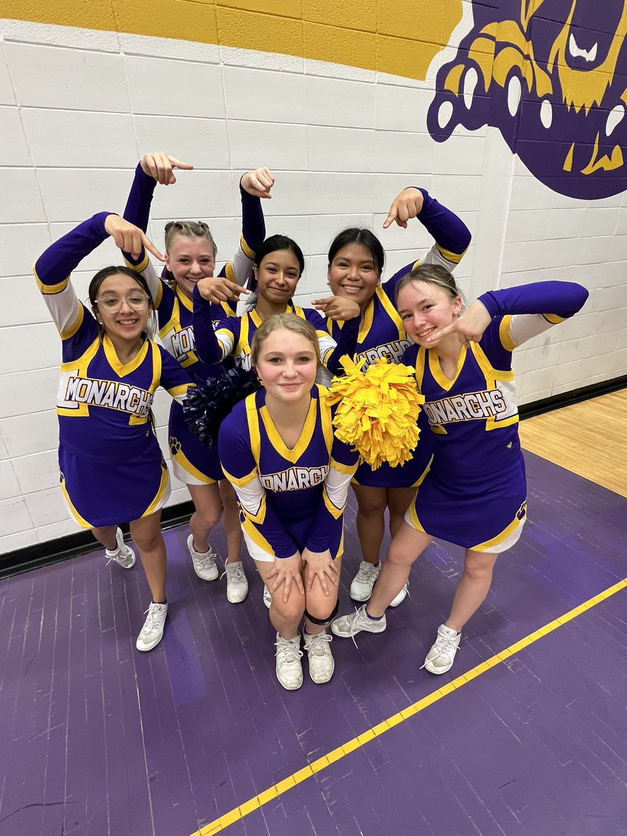Thanks so much to our senior basketball cheerleader, Brittany, for her leadership and dedication to Monarch Cheer!!!  She will be missed!!!  💜💛