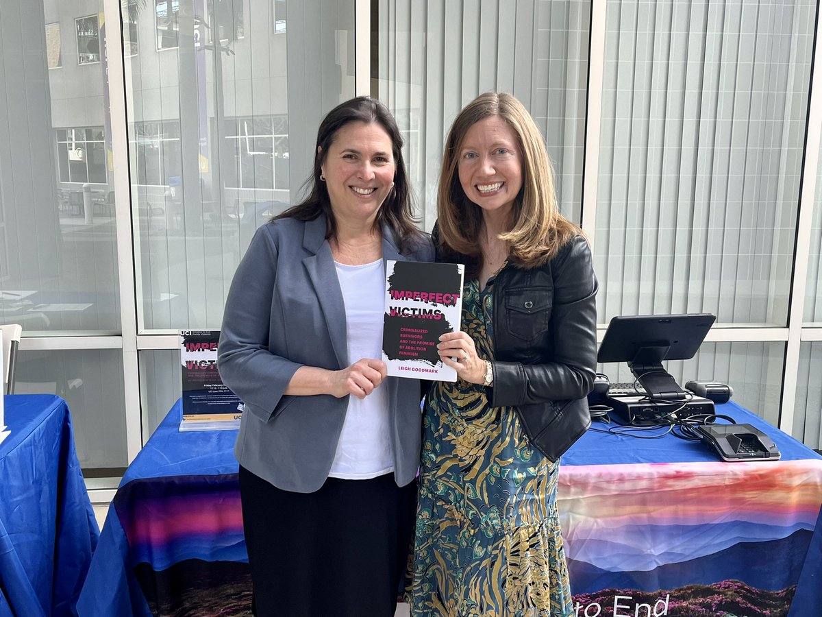 Thanks @LeighGoodmark for visiting the @UCI Initiative to End Family Violence @UCILaw, amplifying client voices & delivering a moving talk on Imperfect Survivors: Criminalized Survivors and the Promise of Abolition Feminism. So grateful for your powerful book & calls to action!