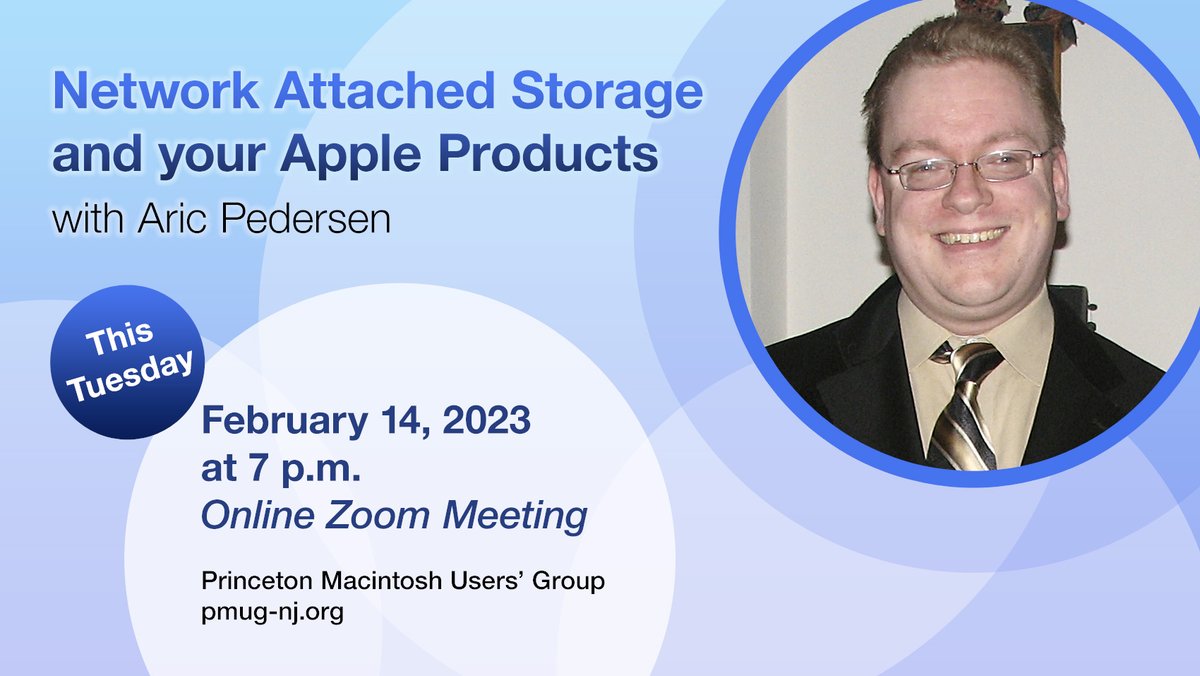 pmugnj's tweet image. Learn how to connect hard drives to your home network and backup your computers and devices when PMUG’s President Aric Pedersen talks at the February Online Zoom meeting. Non-member “seats” available. bit.ly/3WCTVcZ #networkStorage #DesktopNAS #macOS