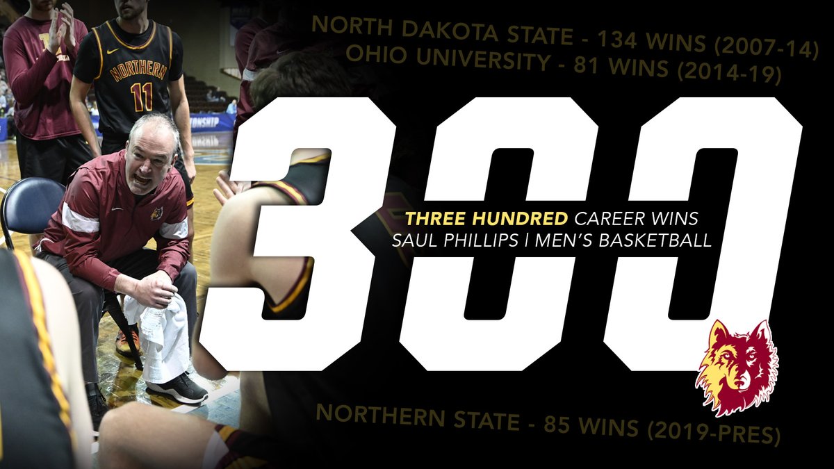 WolvesAthletics's tweet image. #22 Northern State defeats Bemidji State and @SaulPhillips officially enters the #300Club‼️

20 wins in 2022-23☑️
300 wins in his career☑️

Congratulations Coach‼️

#GoWolves🐺 | #maroonNgold🐾