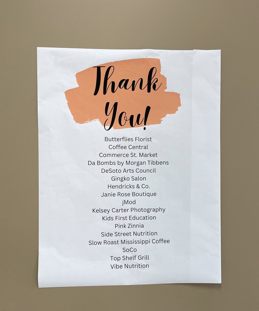 DCSMentalHealth's tweet photo. We also want to thank these DeSoto County businesses for your door prize donations! https://t.co/xobQOLAW7n