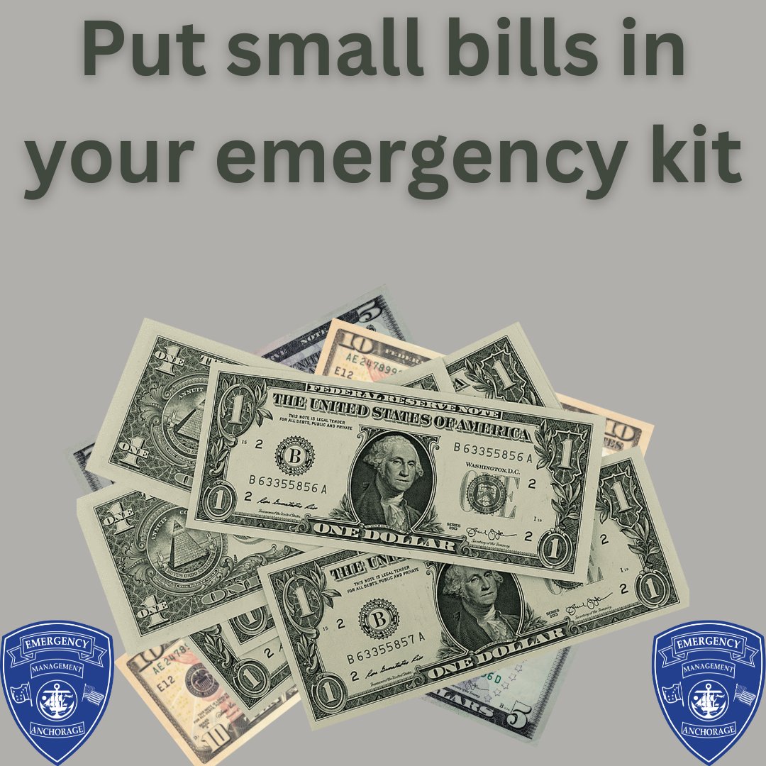 Anchorage_OEM's tweet photo. We love 💵 here are the OEM.  What we love about it is that cash always works in a disaster!  When credit card machines are down, you can buy what you need. 
#WeLoveCash
#SmallBills https://t.co/NFabj35Xhq