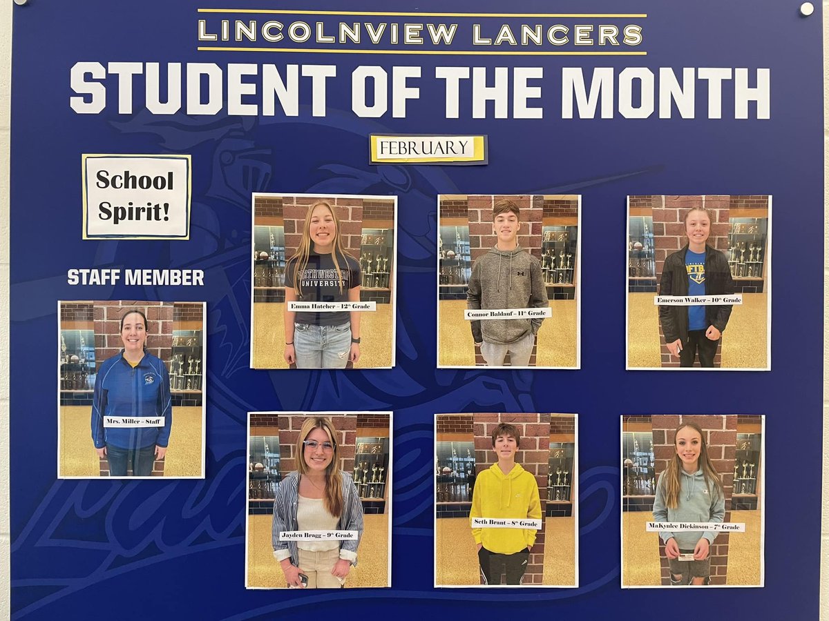 ⭐️ February Student of the Month ⭐️

These students &amp; staff have had the most school spirit!