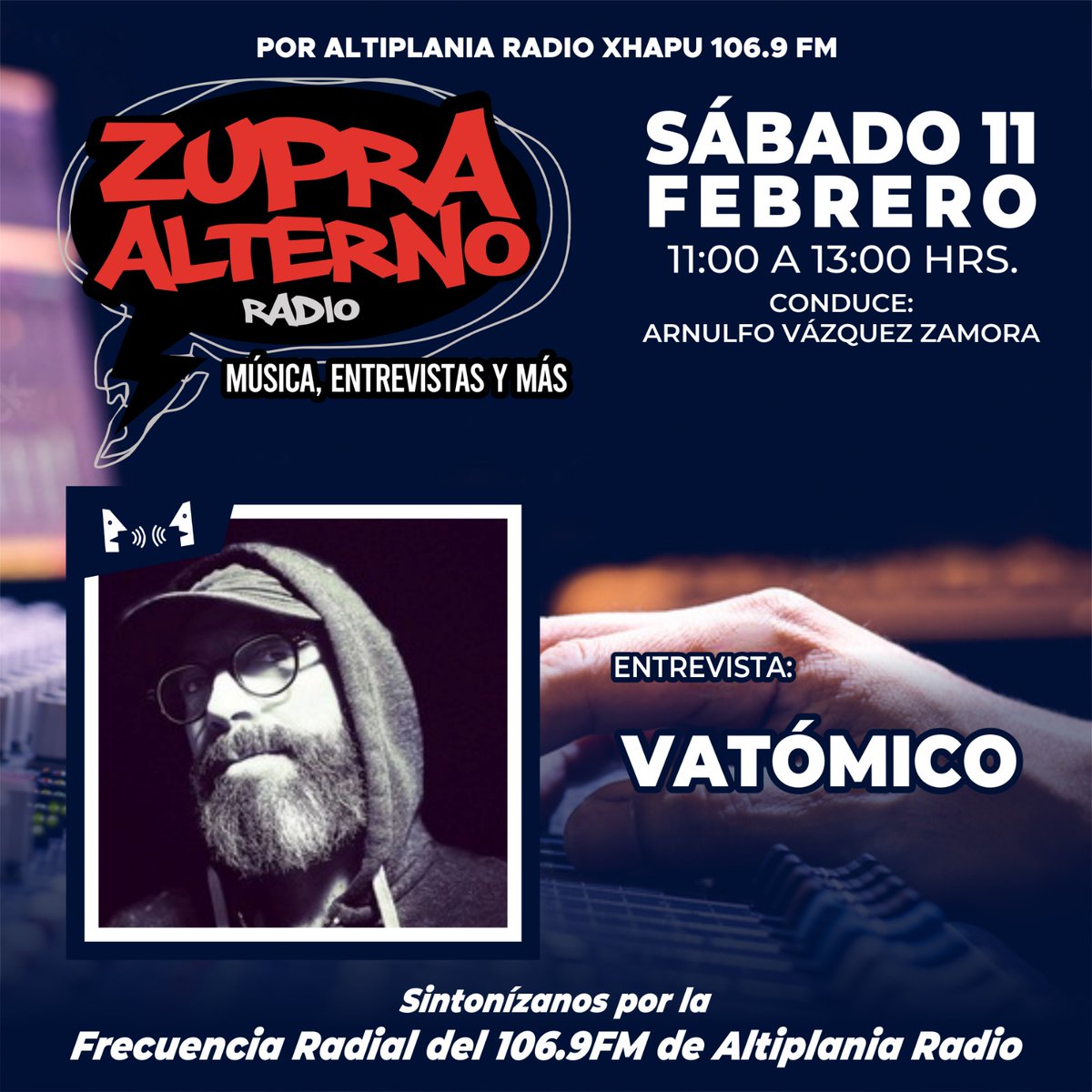 ARNULFOVAZQUEZ's tweet image. #WORLDBEATELECTION #SOUNDVIBESCOMMUNICATION #ZUPRAALTERNO #ROCKYOTRASALTERNATIVAS #SABADO11FEBRERO #APARTIRDELAS11DELAMAÑANA #ALTIPLANIARADIO106PUNTO9FM #CONDUCEARNULFOVZ #ENTREVISTAPHVATOMICOELECTROJAZZHIPHOPLA #DGPHYAYOL #SAHAGUNENSES #MX2023

radioytelevision.hidalgo.gob.mx/pag/radiotepea…