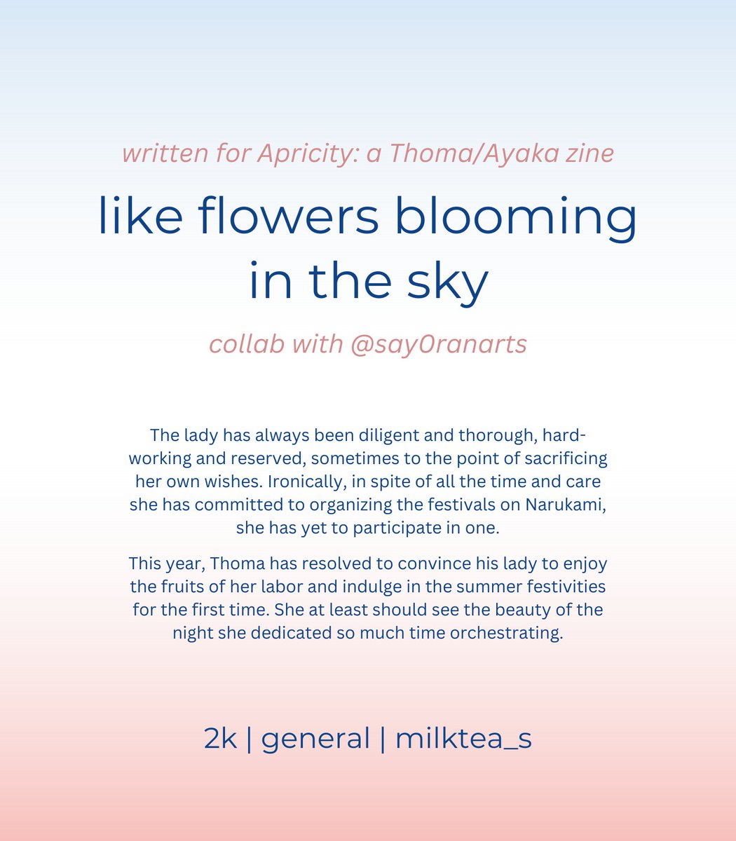 i got the chance to collab with the super amazing and talented <a href="/say0ranarts/">jade✨</a> for <a href="/thomayakazine/">🍡 Thomaya Zine 🌸 Complete</a> 🌸

🔗 archiveofourown.org/works/44933722

leftover sales are currently open, so please check it out!
🛒 thomayakazine.bigcartel.com