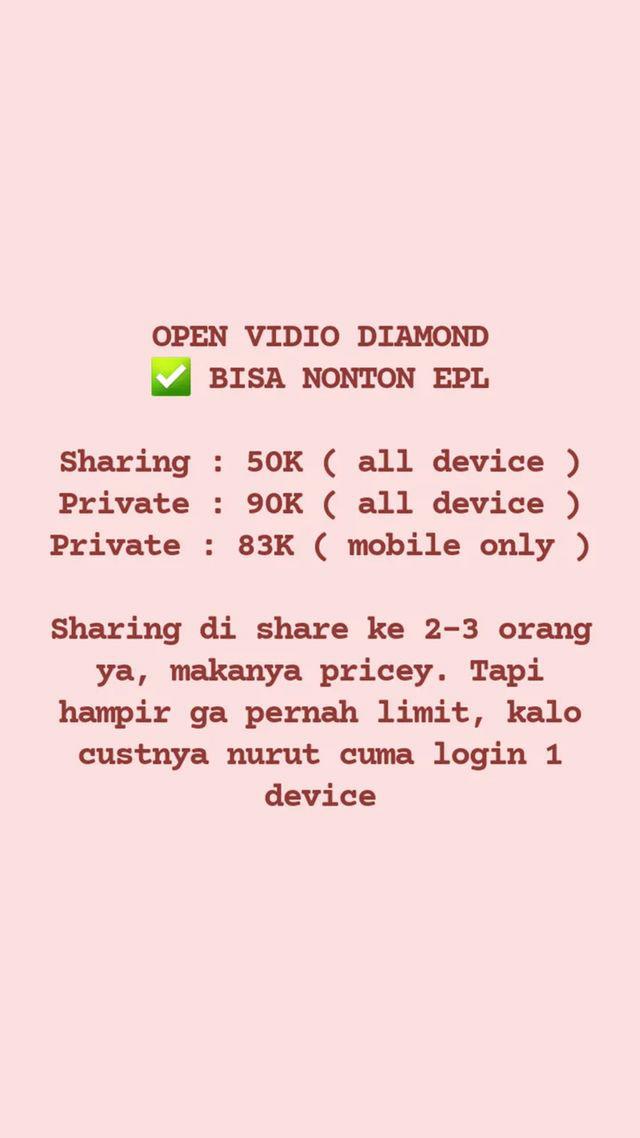 Aku jg jual vidio diamond yaa buat yg mau nonton EPL

#zonajajan #zonaba #zonauang #jualvidio 

t. wts wtb jual vidio diamond