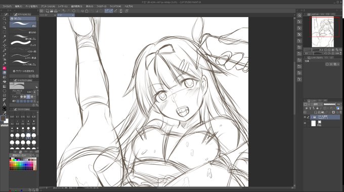 Skebご依頼の下絵…あとで色々足しそうだけどw
しかし夕立ちゃんを描くのはえらい久しぶりな気がする 