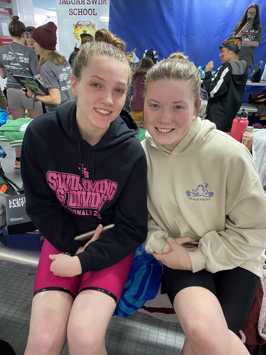 jeffhs_SWD's tweet photo. Great swims by our girls! Maggie placed 30th fastest in the state inn100 Fly, Emily 25th in 500 Free with lifetime best time! Congrats! We are so proud. @JeffHS_AD @newstribscores #bestcheeringsection https://t.co/TlhYj8kgAp