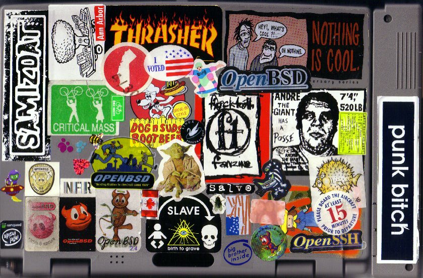 dugsong's tweet photo. RIP Jen Angel 😢 We traded zines as teenagers - hers Fucktooth, mine Samizdat, stickers from a lifetime ago; her Midwest Zine Conference also begat @Allied_Media in #Detroit https://t.co/FUBzLuSEzT https://t.co/e7TqUlLUui