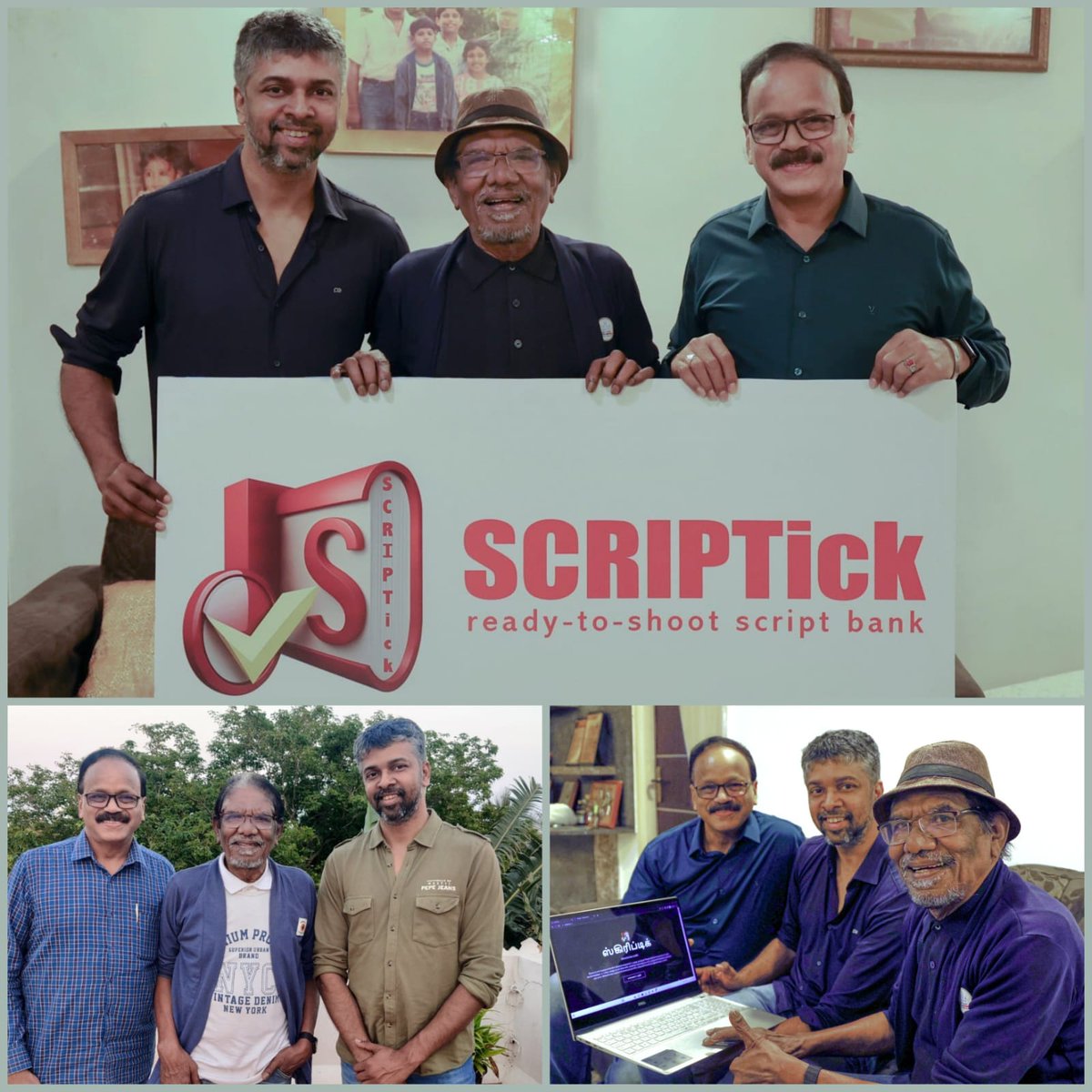 #SCRIPTick India's first-ever Script Bank, launched by legendary filmmaker @offBharathiraja sir. 
A new initiative to support scriptwriters & producers from @madhankarky  @Dhananjayang  @karundhel  @onlynikil  🎬✨
#ThamizhPadam