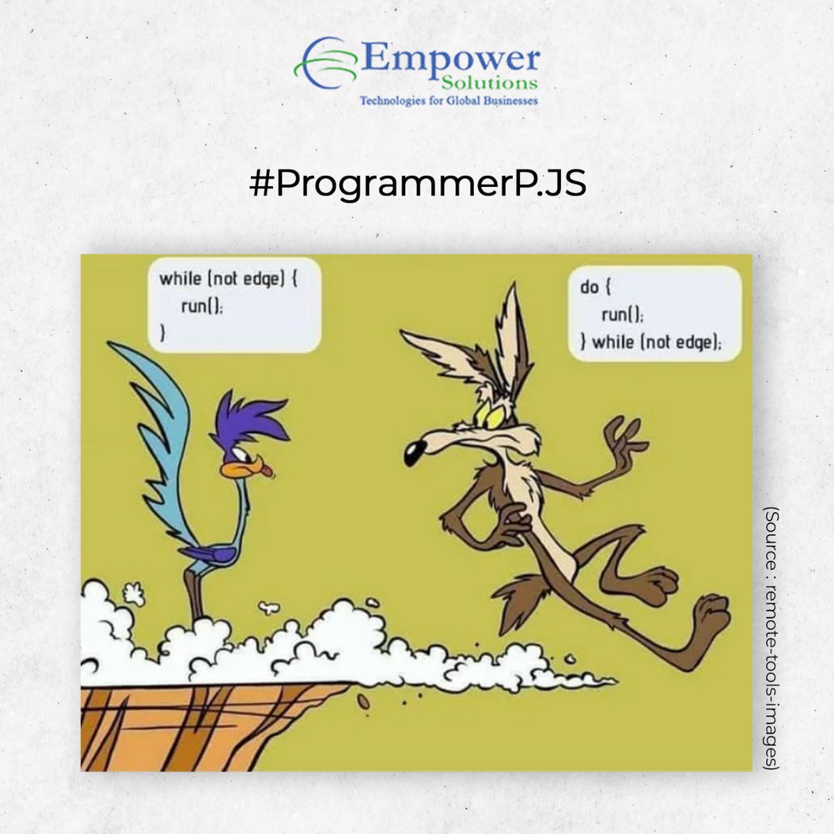 RT empowersol96 Do while do while Do!
It is a programming thing

#ProgrammerJokes #PJ #CodeHumor #CodeMemes #ProgrammerMemes #CoderLife #DeveloperMemes #Funny #Javascript #EmpowerSolutions #LifeAtEmpower