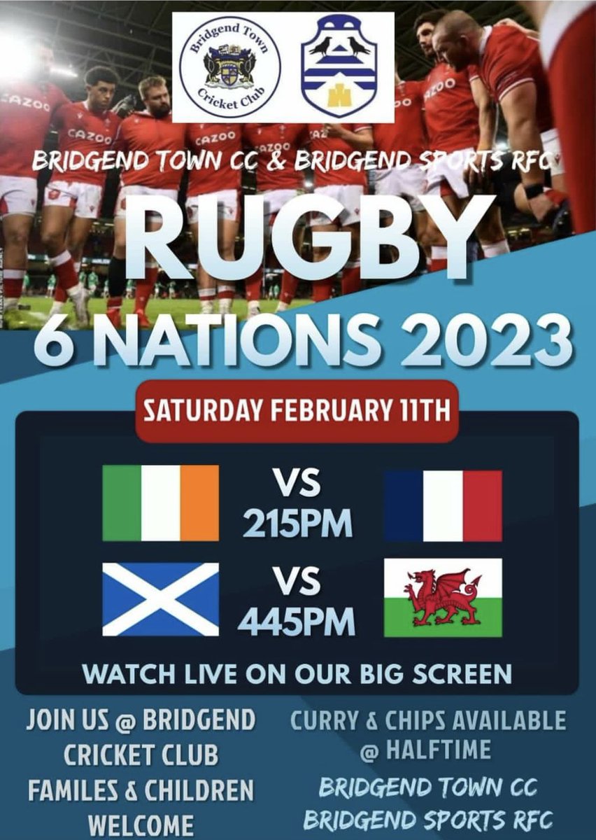 Don’t forget the club is open today for both 6 Nations games this afternoon 🏴󠁧󠁢󠁷󠁬󠁳󠁿🏉🍻