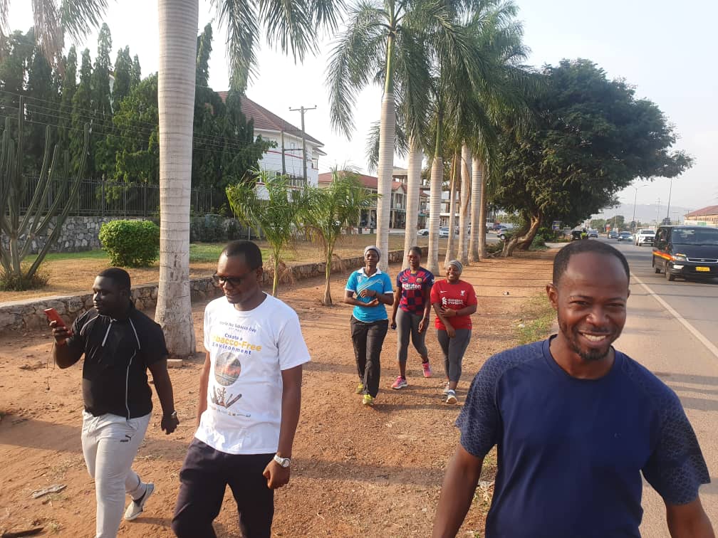 NCDAllianceGh's tweet photo. #physicalactivity should be part of your daily routine 💪. Staff of @GhanaNcd putting advocacy into action 👏. Let's beat  #NCDs collectivey, join the train now🏃✌. Stay healthy this weekend-NO #Tobacco #alcohol #SSBs❌
 
#health4all 
#NCDFree

@ncdalliance 
@AfricanNCDsNet https://t.co/4EGOLkGrQs