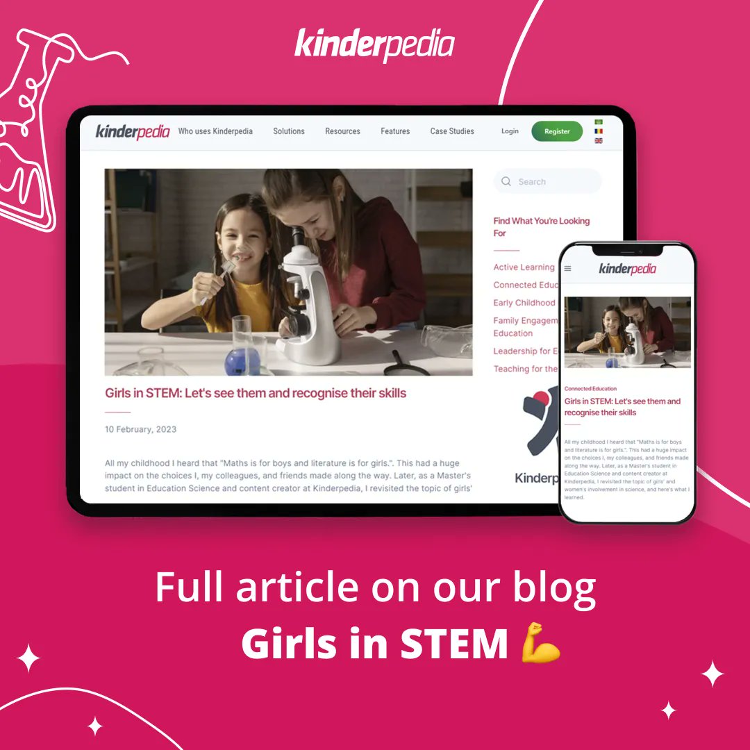 💪 Join us in celebrating the achievements and contributions of women and girls in #STEM, on the International Day of Women and Girls in Science.

Full article on our blog: kinderpedia.co/girls-in-stem.… 

#WomenInSTEM #GirlPower #education #science #celebration #technology #tech