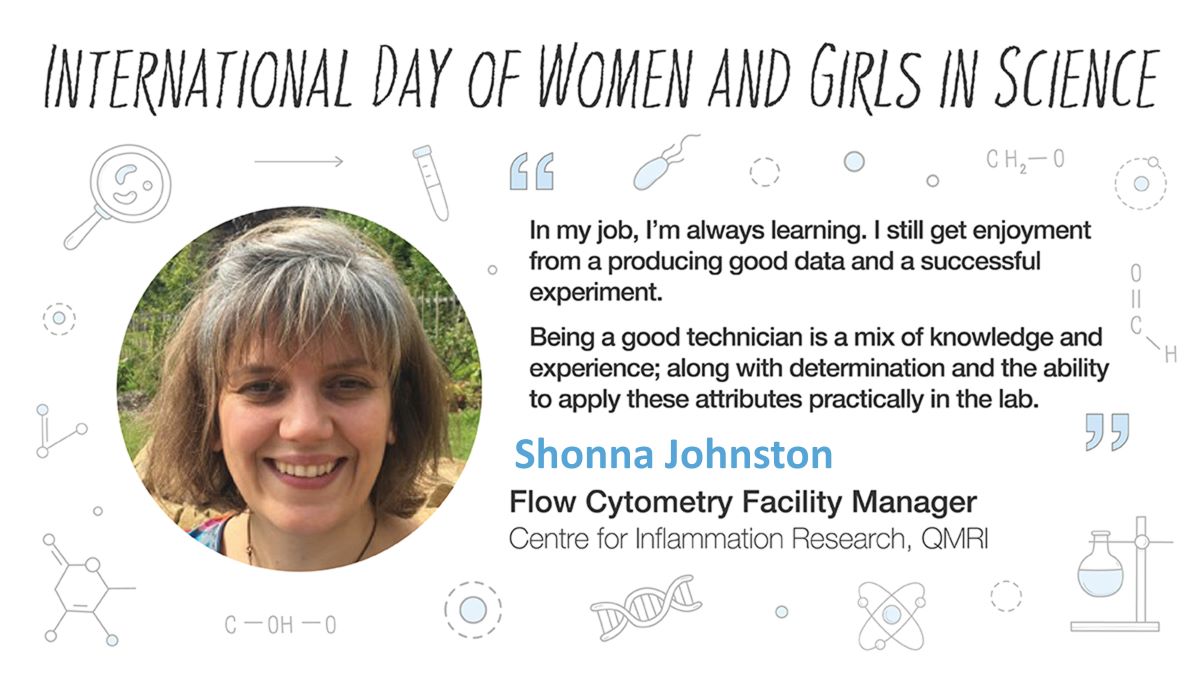 This International Day of Women and Girls in Science #IDWGS we are talking about our fantastic women technicians. @QMRIFlow Facility Manager  for 26 years, Shonna gives some advice on a technical career. 
#womeninscienceday
@TechsCommit 
@EdinUni_MeetCIR 
@EdinUniMedicine