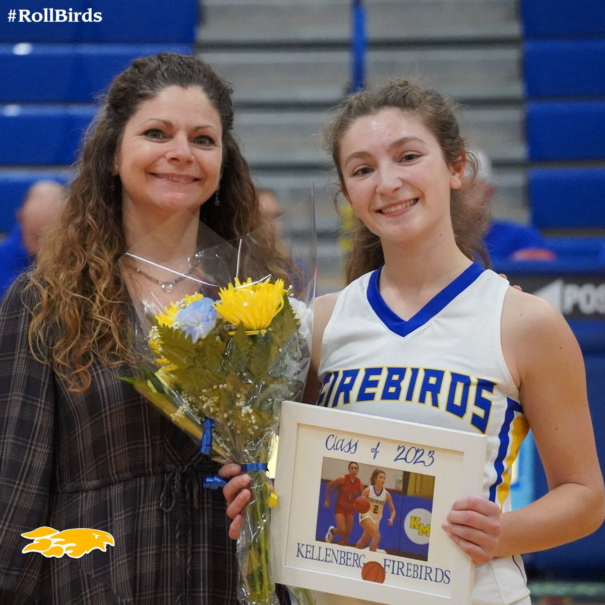 Mark a "W" on Senior Night for <a href="/KBergGirlsHoops/">KMHS Girls BBall</a> ... special thank you and congratulations to our four seniors! 🔥🐥🏀 

#Firebirds #bleedblueandgold #rollbirds #seniornight🏀