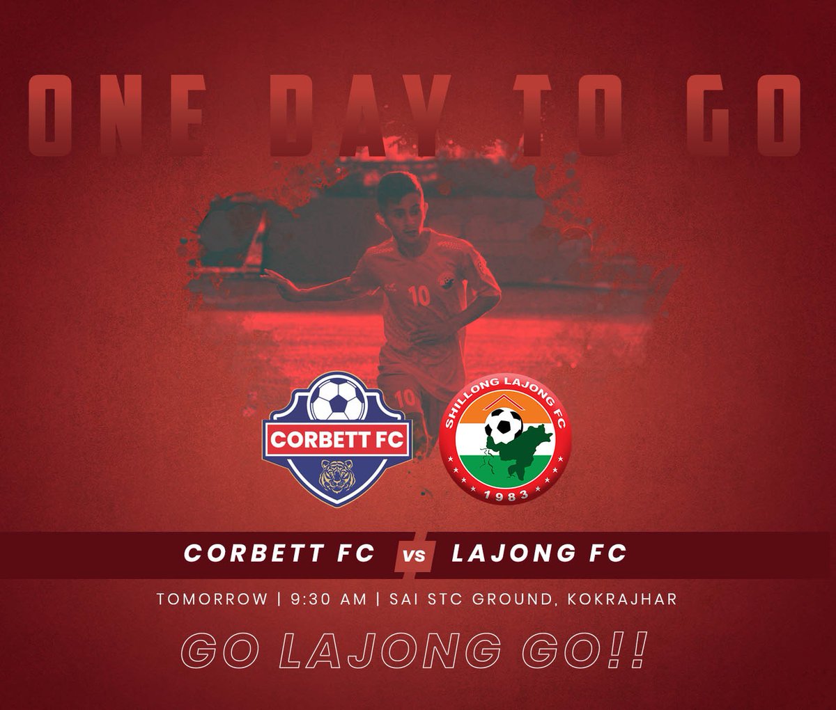 lajongfc's tweet photo. ONE DAY TO GO!!💪💪
LAJONG'S FIRST BATTLE FOR THE II DIVISION LEAGUE 2022-23 QUALIFIERS WILL BE AGAINST CORBETT FC.
VENUE : SAI STC GROUND, KOKRAJHAR.
GO LAJONG GO❤️❤️⚽⚽
#2divisionleague #shillonglajongfc #LajongFC #corbettfc #qualifiers #comeonyoureds #golajonggo https://t.co/xNNBlQOMEZ