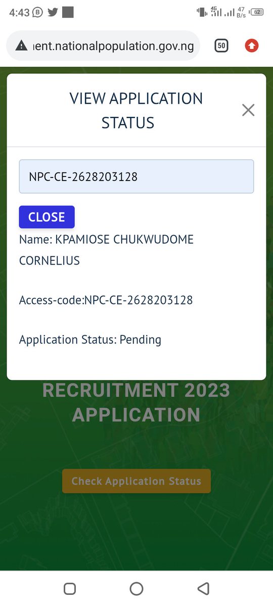 KpamioseC's tweet photo. @natpopcom Mr Chairman, I have done my screening since two weeks now but my application status is still showing pending.. Please kindly help me to resolve this.. Thank you sir https://t.co/AIZqTbemAJ
