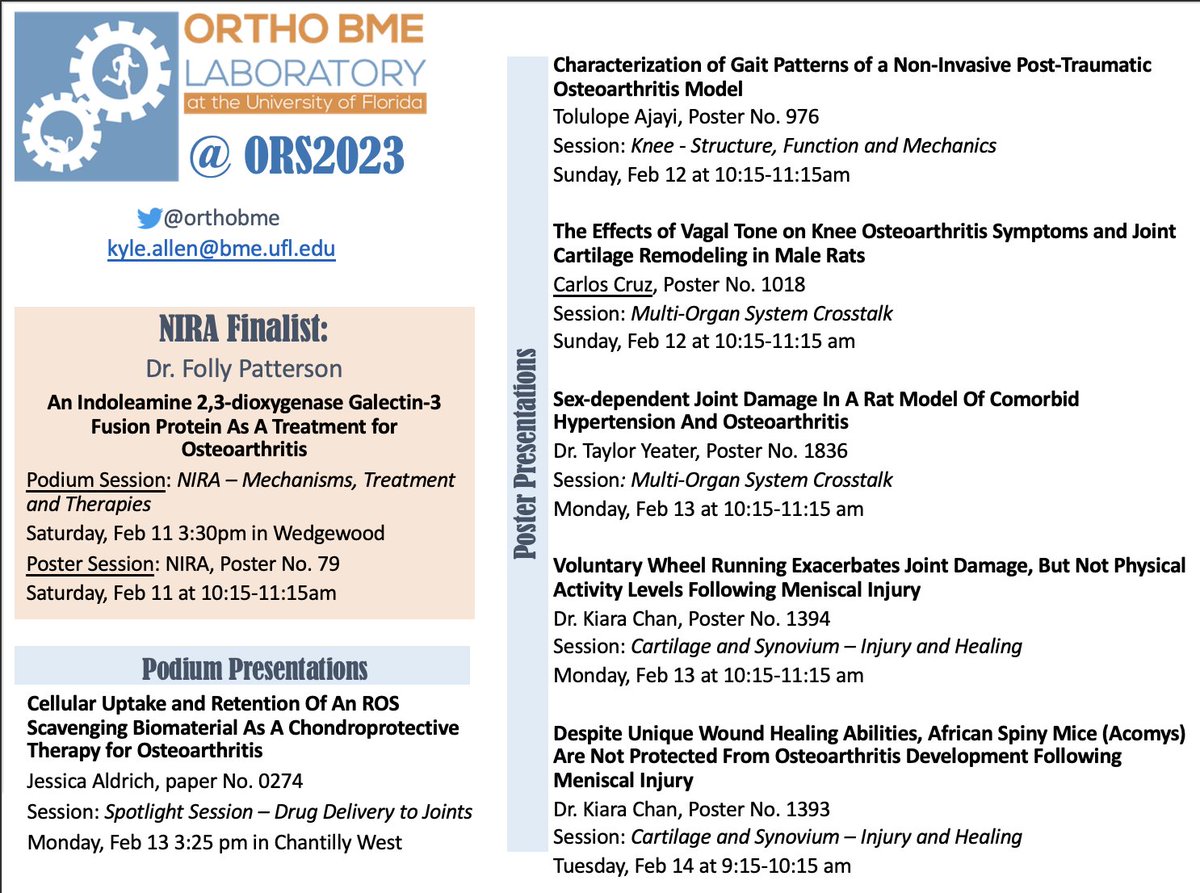 We can't wait to see everyone in Dallas at #ORS2023 this weekend! Be sure to stop by any of our talks or posters to check out the work that we've been up to with @orthobme this year!