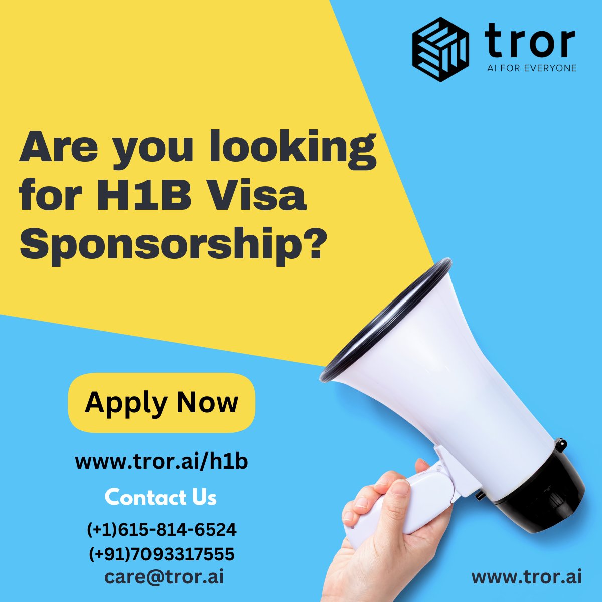 Are you looking for H1B Visa Sponsorship?
Apply now to get one-
tror.ai/h1b

#H1BVisa #h1bjobs #H1bsponsorship #H1B #h1btransfer #h1blottery