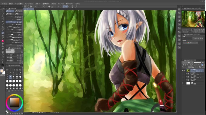 がっつり厚塗りしたいなーと先週から原稿とSkebの合間にちまちま描いてるオリジナルの一枚。
…いつ完成するんだ、これw 