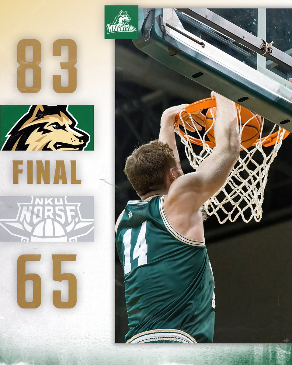 WSU_MBB's tweet photo. THAT'S A RAIDER WIN!
Wright State 83, NKU 65

Five Raiders finish in double figures, with 23 from Calvin, 18 from Noel, 12 each from Finke &amp; Welage and Huibregtse with 11. THANK YOU FANS FOR ROCKING THE HOUSE!!!
#RaiderUP | #RaiderFamily https://t.co/QU6xRfNOwV