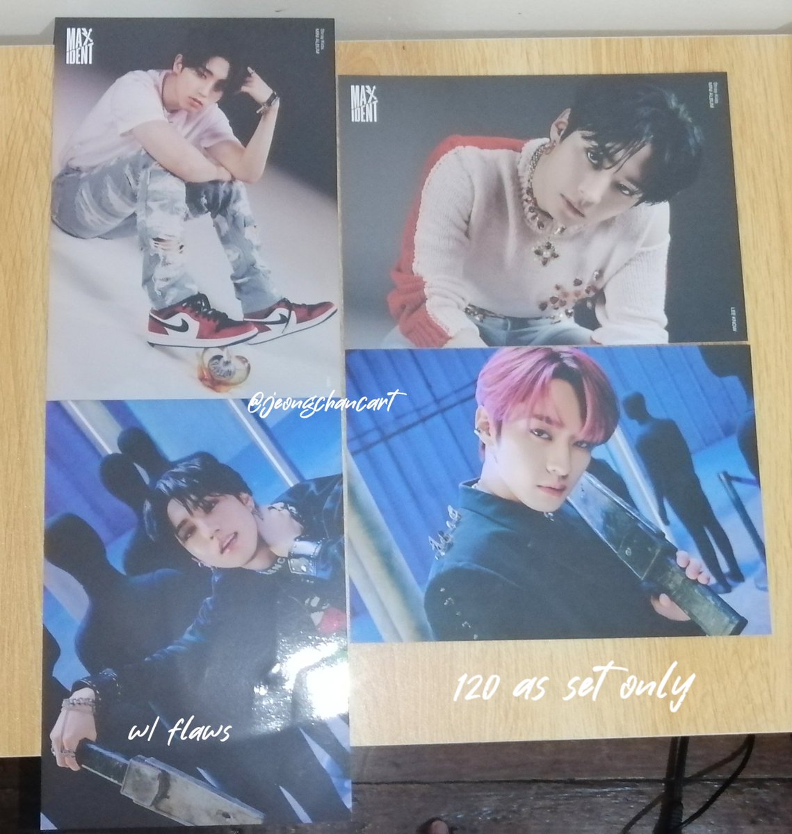 jeongchancart's tweet photo. wts lfb skz ph pc maxident nacific go live oddinary

stray kids photocards (mostly lee know, han &amp; changbin)
- prices on pics
- available in sets &amp; tingi
- if getting from 1st &amp; 2nd pic, must get 3 or more from 3rd or 4th pic
- open ww but must have ph add
- dm / reply to claim! https://t.co/ouMdo1h12Q