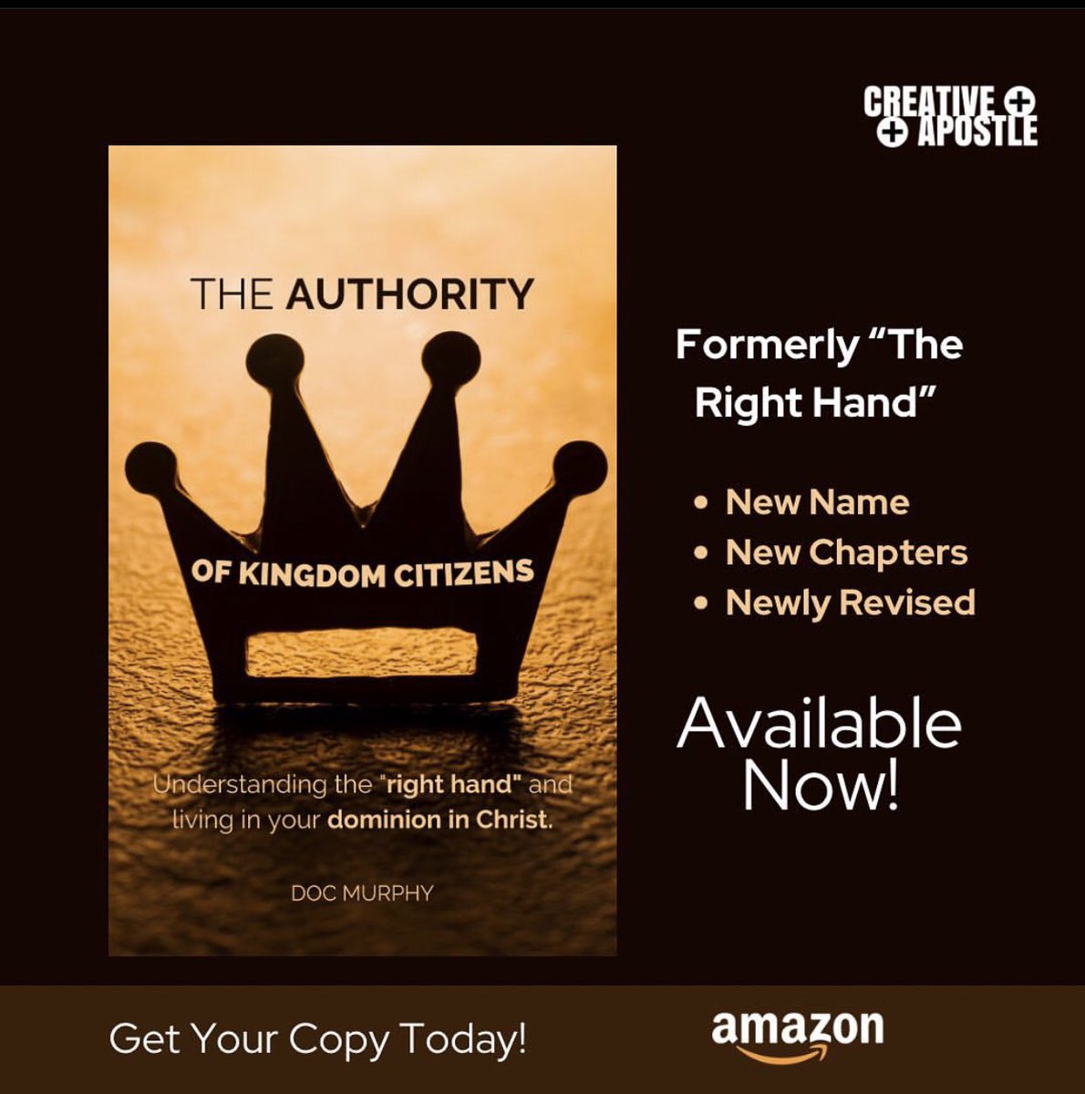 creativeapostl's tweet photo. It’s here! “The Authority Of Kingdom Citizens” ( Formerly “The Right Hand”). Order your copy today!
New Name
New Chapters
Newly Revised
#books #authority #theauthorityofkingdomcitizens #faithbooks #docmurphy #creativeapostle #therighthand #positionofpower #Jesus https://t.co/p7wWilzf1E