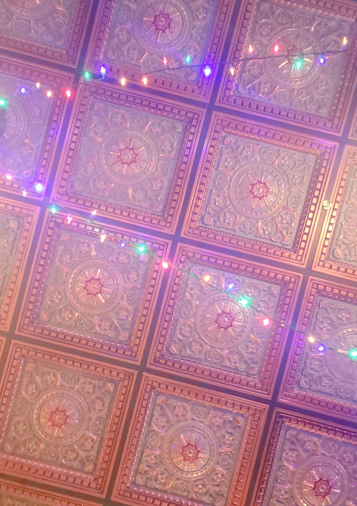 Dops's tweet image. "Life moves pretty fast. If you don't stop and look around once in a while, you could miss it." I say this Ferris Bueller quote to myself quite often. Like the other night when I spied this lovely ceiling at a bar. What movie quote do you repeat often? #FerrisBueller #Moviequotes