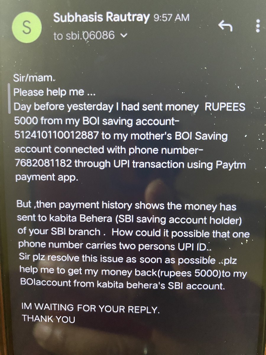 Mkupna's tweet photo. @RBI @Paytm .need help https://t.co/tn4TjSr6Bo