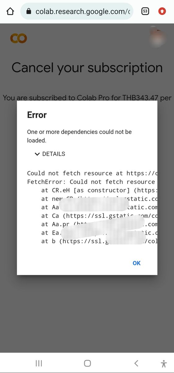 rizwanulrudra's tweet image. That moment when you are unable to cancel your @Google Colab Pro subscription due to some API error (400). #Google #googlecolab #apierror