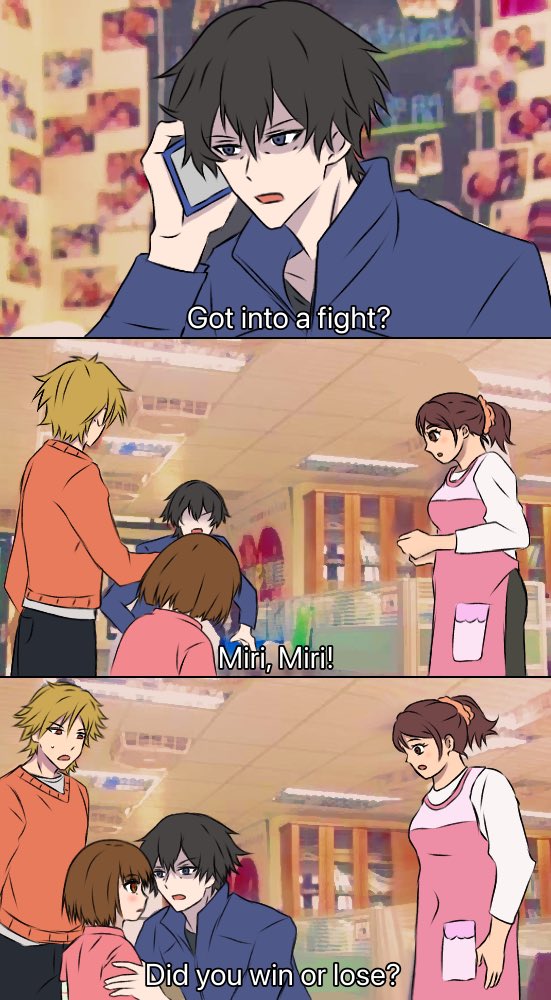 KMRbd5118's tweet photo. When Rei's va said to look out for references in the show I didn’t expect it would be a meme reference 😂 this episode is pure gold 🤣😂

The new PV scared me though 😨😥

#バディダディ #BuddyDaddies https://t.co/7oouejLC3t