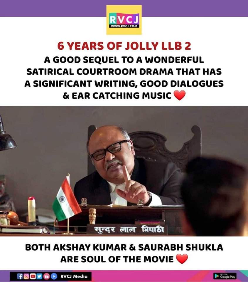 GauravAkshay16's tweet photo. 👍Today Celebrate🎉 #6YearsOfJollyLLB2  #10Feb2017 
Star Cast @akshaykumar sir @humasqureshi #AnnuKapoor
#SaurabhShukla
 #SayaniGupta 
#KumudMishra
#SanjayMishra #Inaamulhaq
Directed by #SubhashKapoor
Produced by #FoxStarStudio
#AkshayKumar #HumaQureshi
#JollyLLB2 #akkians #Akki https://t.co/FgKxuYMPur