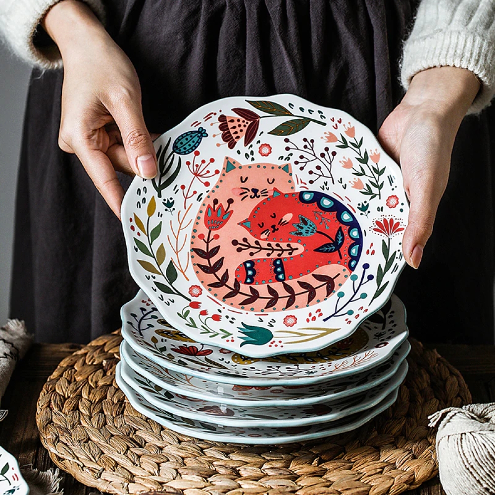 kitchentoria_s's tweet image. #kitchentools #kitchenstore Colorful Cat Patterned Ceramic Dinner Plate kitchentoria.com/colorful-cat-p…