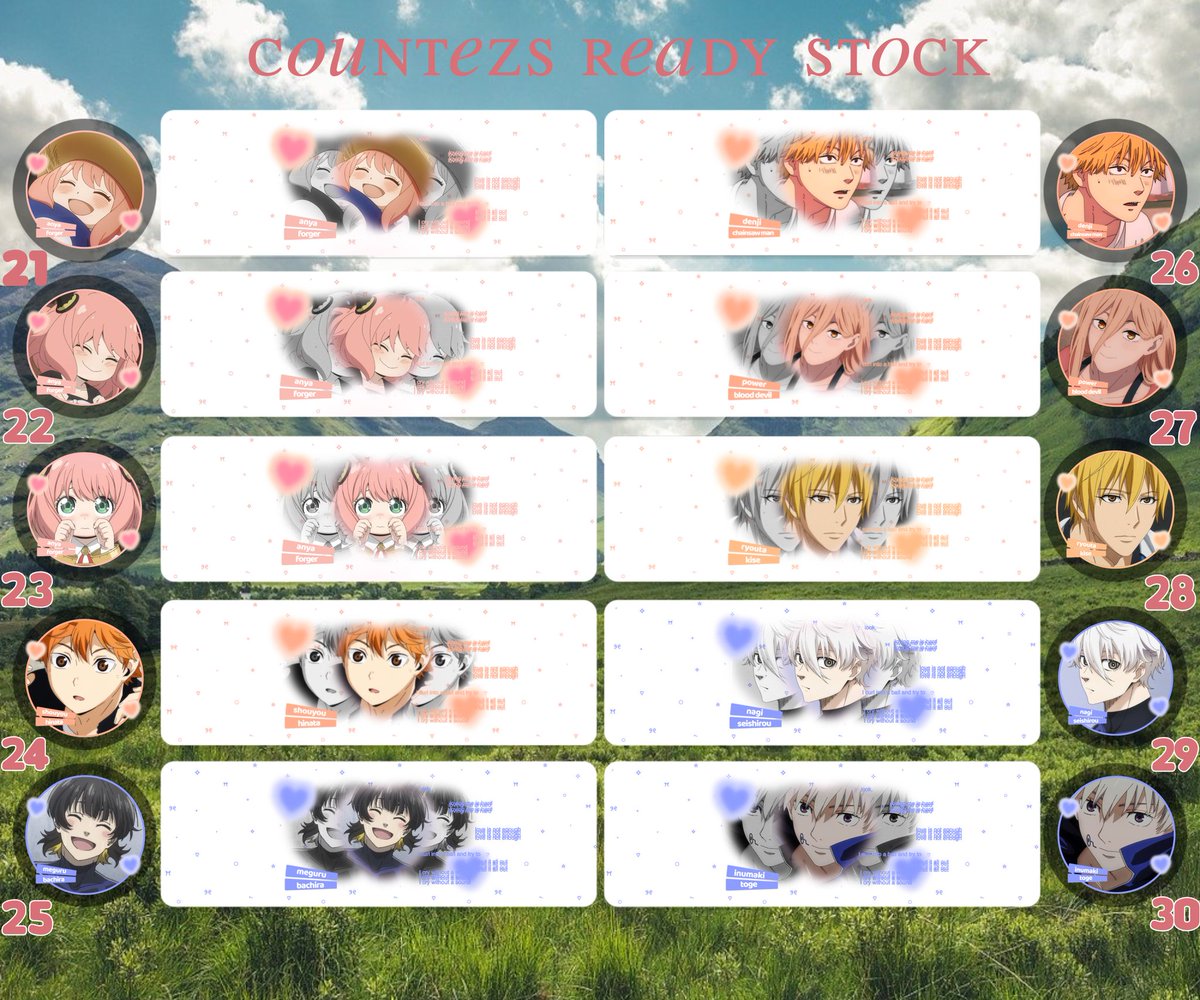 countezs's tweet image. Help rt please? Thank you💓

Halow! Aku punya ready stock layout anime/2d, harganya 3,5k/ea dan bisa request juga. Payment bisa melalui semuanya alias via qris ya! Happy buying~!❣️

#zonauang #zonajajan #zonaba