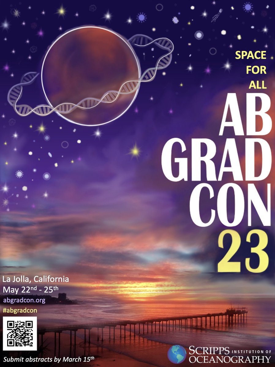 We are excited to announce that AbGradCon2023 will be hosted at the Scripps Institution of Oceanography in La Jolla, CA, on May 22nd-25th!
🧑‍🚀🌔🌴

Applications are now open until March 15th.

Conference details can be found at abgradcon.org

#abgradcon2023 #astro4life