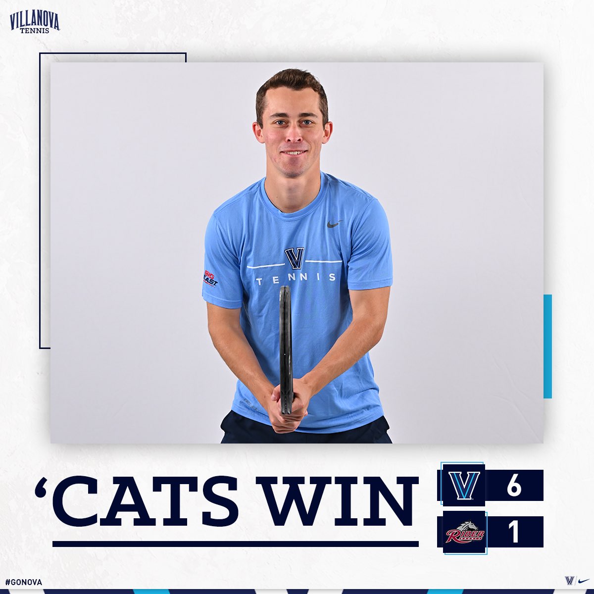 ⚠️‘𝘊𝘢𝘵𝘴 𝘞𝘪𝘯‼️
🎾Wildcats take down Rider in a 6-1 victory!!! Shoutout to Trey Fourticq for clinching the victory and to Eitan Khromchenko for his first victory of the year after returning from an injury!
#GoCats #VUMTEN #GoNova #CatsWin