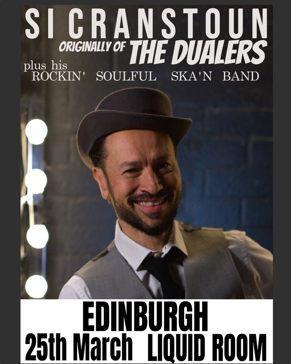 Scotland 🏴󠁧󠁢󠁳󠁣󠁴󠁿 I’m so happy to get my first big show with my band in #Edinburgh @LIQUIDROOMS Saturday 25th March .. Cometh The Cranstoun Clan 🥳🥳 tickets on website x