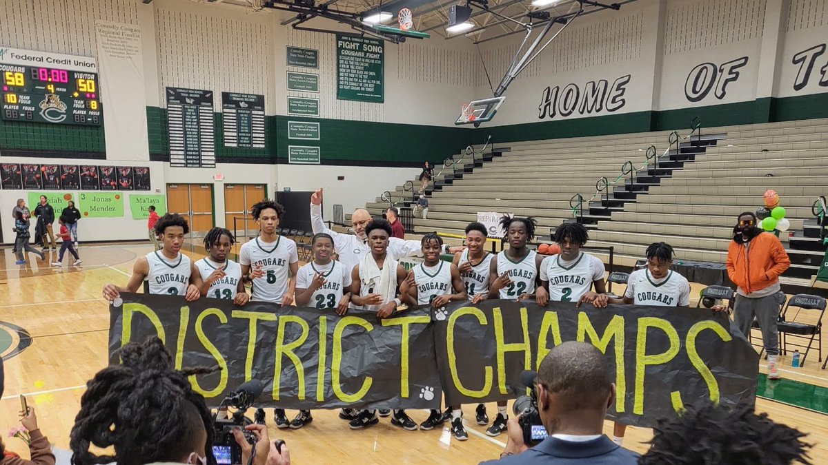 Congratulations!! District 23-5A Champs! Cougars extend streak to 15 with a thrilling 58-50 win over rival Hendrickson.