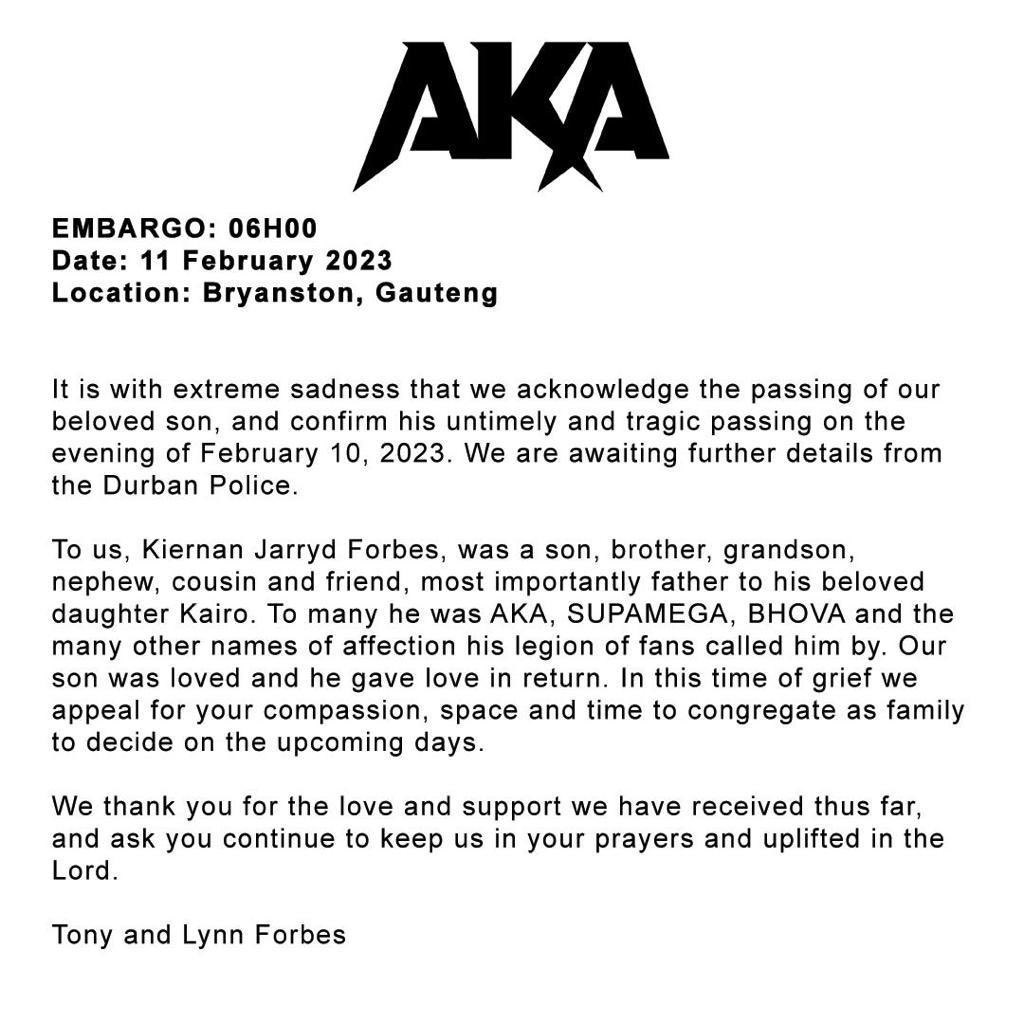 PhilMphela's tweet photo. OFFICIAL STATEMENT

#RIPAKA https://t.co/ajAL6pas7I